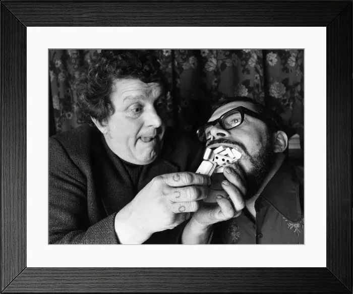 Framed Print : Dave Foster with dominoes stuffed in his mouth after he dared to eat them Framed Print : Dave Foster with dominoes stuffed in his mouth after he dared to eat them