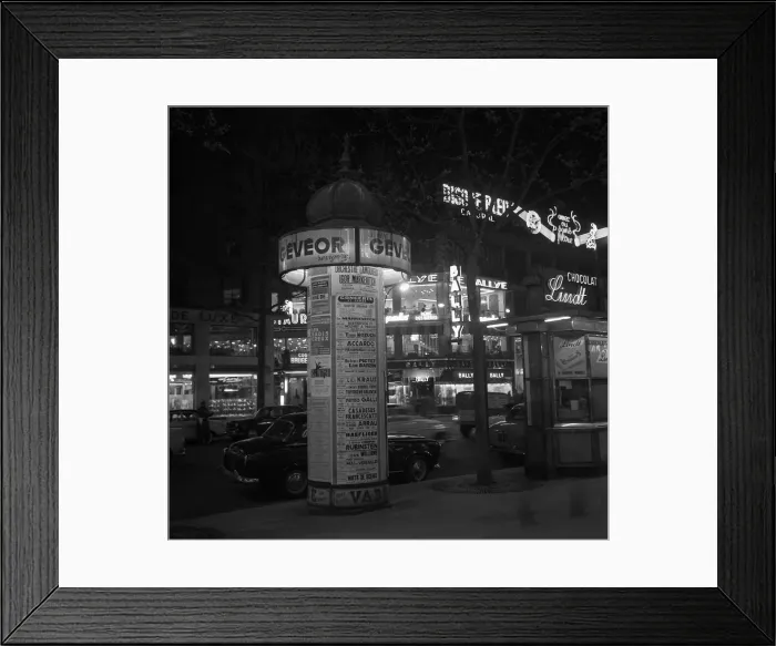 Framed Print : Colonne Morris by night Paris May 1960 Framed Print : Colonne Morris by night Paris May 1960