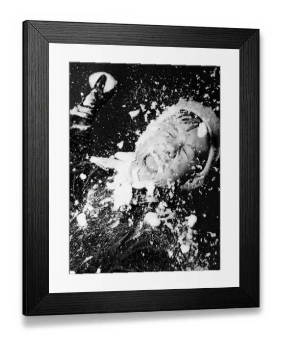 Framed Print : Young boy from St Pauls Cray being hit by snowball in 1955 Framed Print : Young boy from St Pauls Cray being hit by snowball in 1955