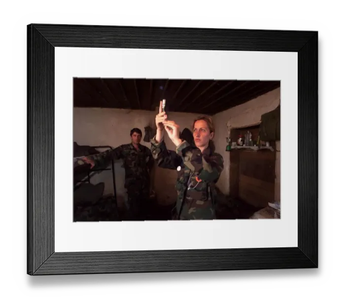 Framed Print : KLA Field Hospital in Kosovo May 1999 Doctor illyriana Hasaj 29 at work in Framed Print : KLA Field Hospital in Kosovo May 1999 Doctor illyriana Hasaj 29 at work in