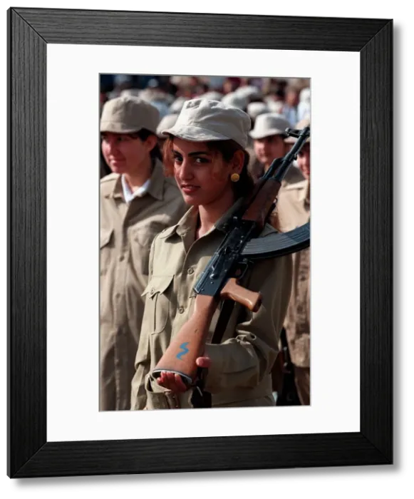 Framed Print : Volunteer Reserve Army May 1998 Womans Unit Parade in Tikrit the birthplace of Framed Print : Volunteer Reserve Army May 1998 Womans Unit Parade in Tikrit the birthplace of