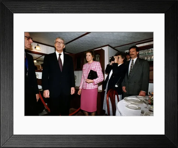 Framed Print : John Major Prime Minister with wife Norma during the 1992 election campaign at the Ideal