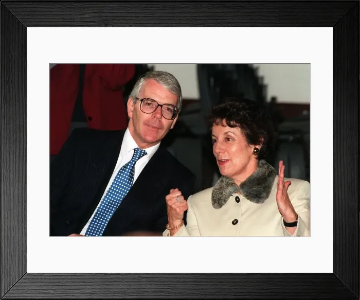 Framed Print : Prime Minister John Major and Education Secretary Gillan Shephard seen here talking