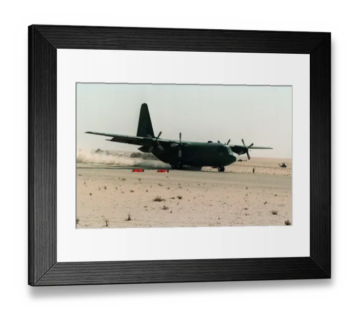 Framed Print : USAF MAC (Military Airlift Command) C130 Hercules Nov 1990 commencing its take off run Framed Print : USAF MAC (Military Airlift Command) C130 Hercules Nov 1990 commencing its take off run