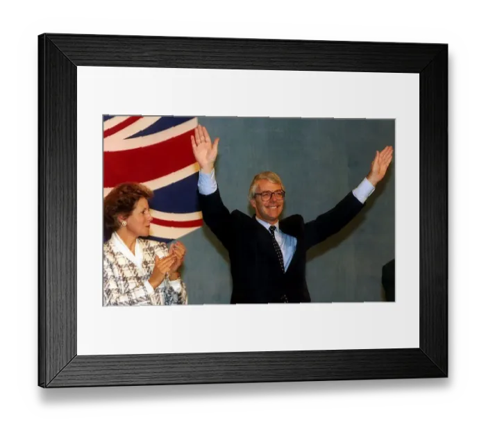 Framed Print : John Major taking applause at the Conservative Party Conference in Blackpool whilst his