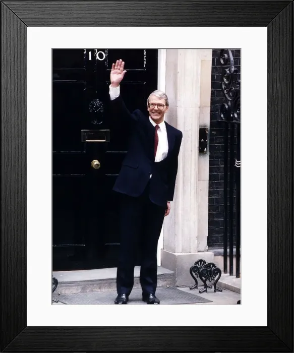 Framed Print : John Major Prime Minister celebrating election victory at 10 Downing Street at lunchtime Framed Print : John Major Prime Minister celebrating election victory at 10 Downing Street at lunchtime