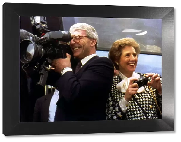 John Major and his wife playing at being a new cameraman