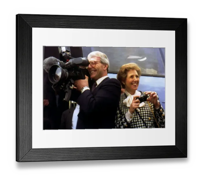 Framed Print : John Major and his wife playing at being a new cameraman