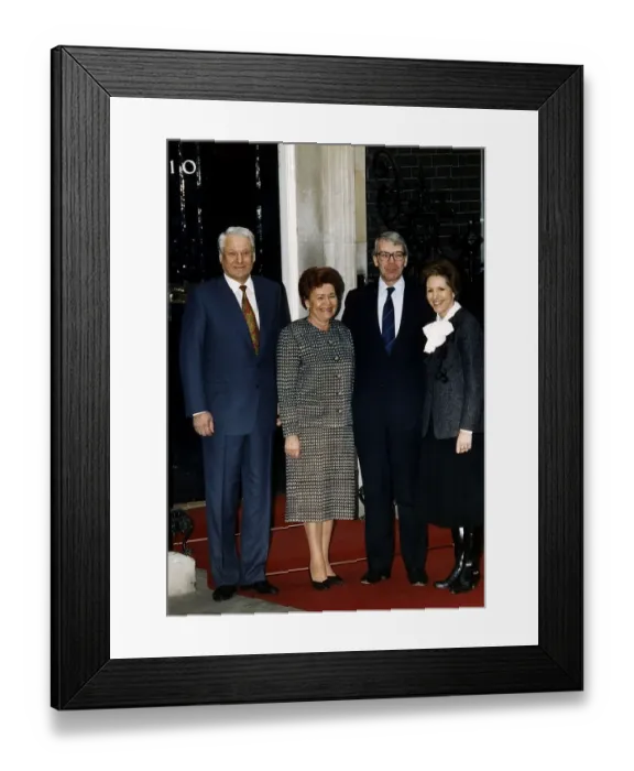 Framed Print : John Major MP Conservative Prime Minister and Boris Yeltsin Russian Premier