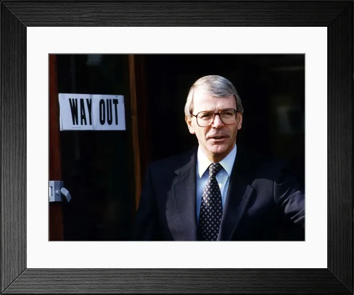 Framed Print : John Major Prime Minister at a polling station during 1992 elections Framed Print : John Major Prime Minister at a polling station during 1992 elections