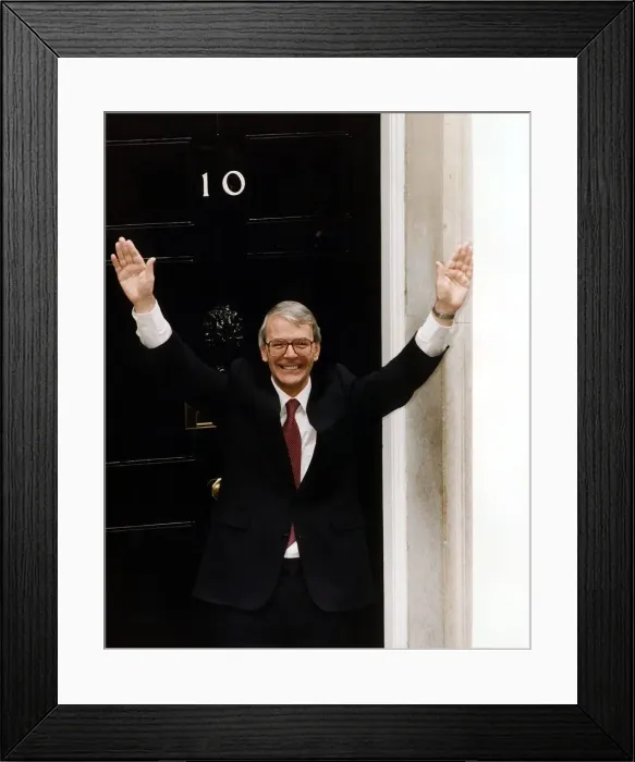 Framed Print : John Major Prime Minister at Number 10 after his election victory 1992 Framed Print : John Major Prime Minister at Number 10 after his election victory 1992
