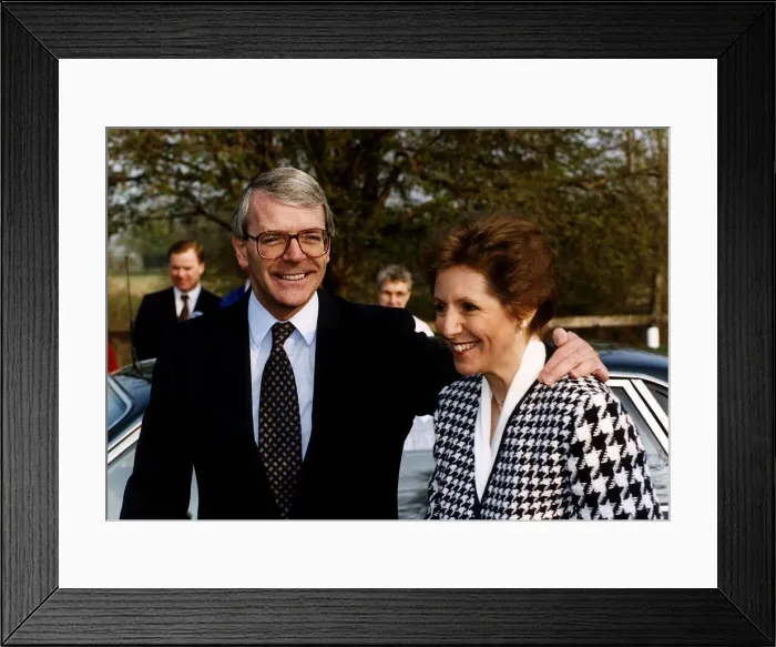 Framed Print : John Major Prime Minister with wife Norma during 1992 elections arriving at the polling Framed Print : John Major Prime Minister with wife Norma during 1992 elections arriving at the polling