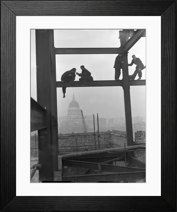 Framed Print : Way up on the high scaffolding of the new Bankside power station Framed Print : Way up on the high scaffolding of the new Bankside power station