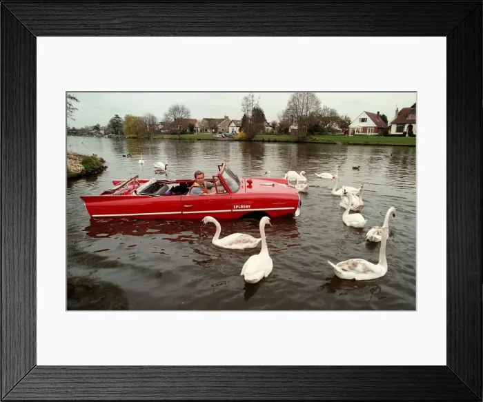 Framed Print : Mark Perkins from Ascot and his 1964 Amphicar March 1998 Framed Print : Mark Perkins from Ascot and his 1964 Amphicar March 1998