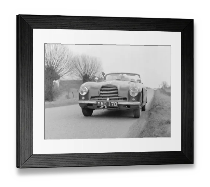 Framed Print : Ronald Helterington from Birmingham seen here with Reg Pannell in his Aston Martin D. B. 2