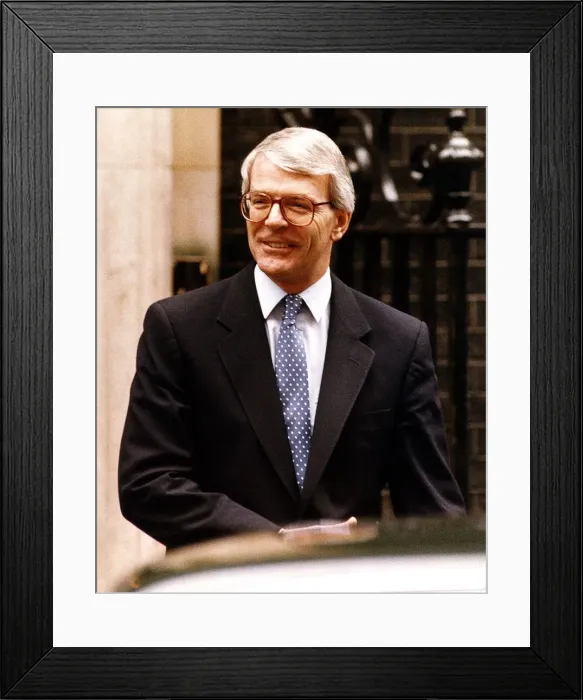 Framed Print : John Major Conservative Party MP and Prime Minister seen here leaving Downing Street