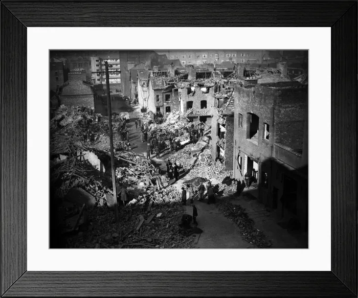 Framed Print : WW2 Bomb Damage on Merseyside 5th May 1941 Framed Print : WW2 Bomb Damage on Merseyside 5th May 1941