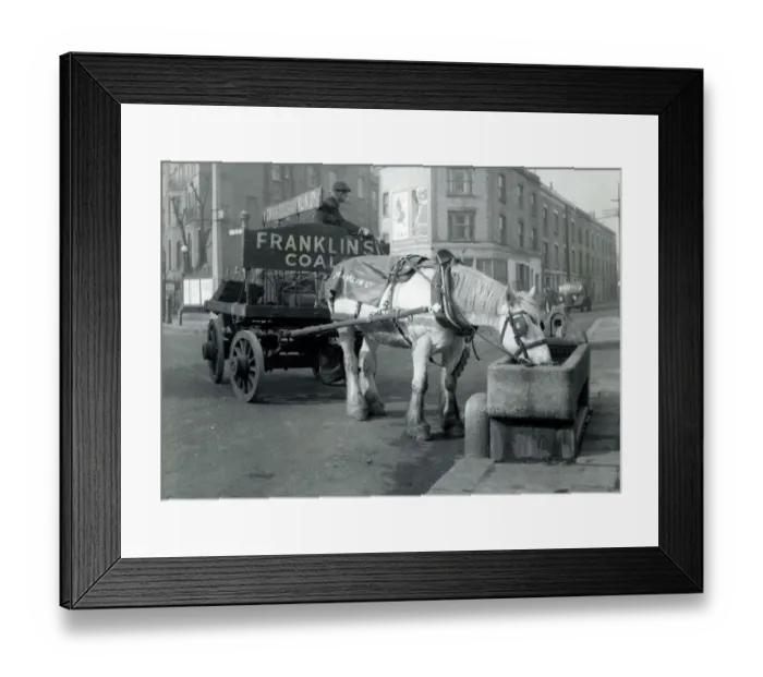 Framed Print : Horse and cart pulling coal through the streets of London