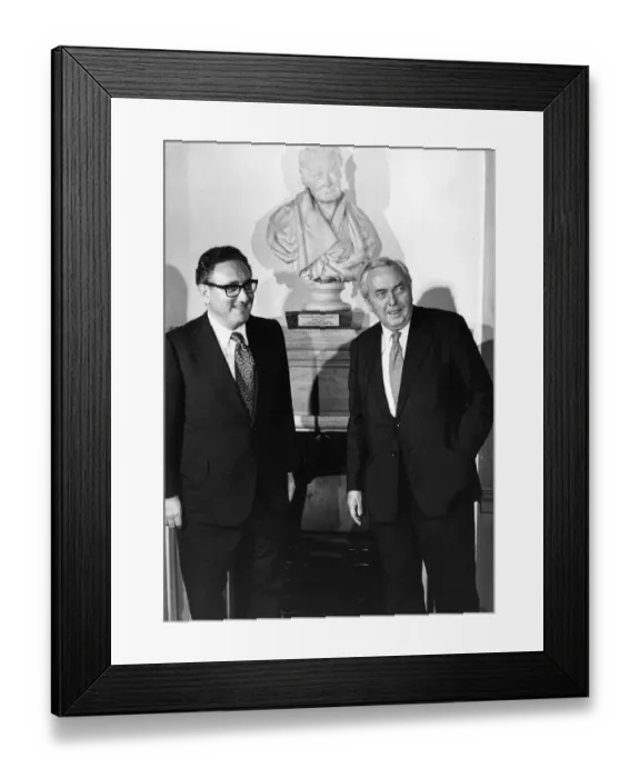 Framed Print : Harold Wilson Prime Minister of United Kingdom with Dr Henry Kissinger the American Framed Print : Harold Wilson Prime Minister of United Kingdom with Dr Henry Kissinger the American