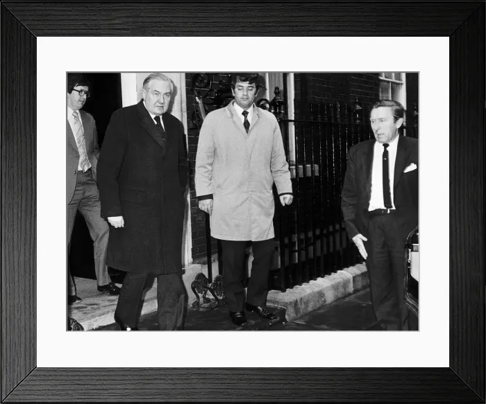 Framed Print : James Callaghan British Prime Minister leaving No 10 Downing Street 1977