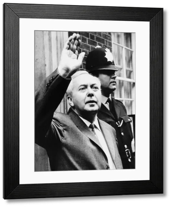Framed Print : Harold Wilson British Labour Prime Minister on his way to Buckingham Palace to inform Framed Print : Harold Wilson British Labour Prime Minister on his way to Buckingham Palace to inform