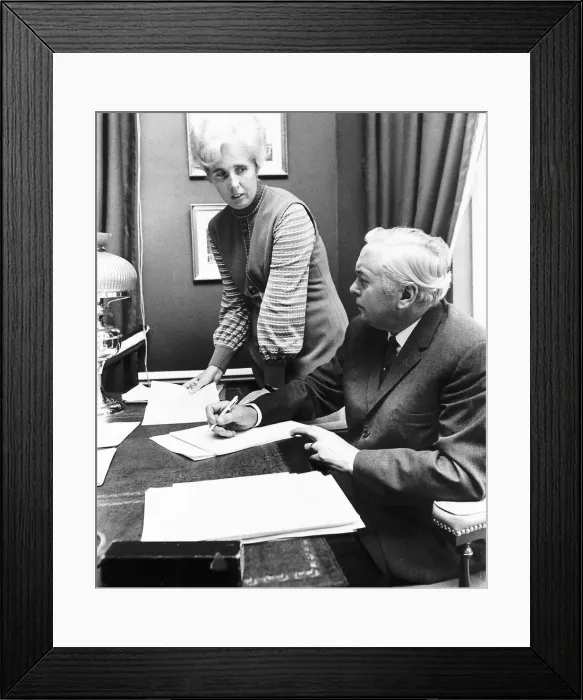 Framed Print : Baroness Falkender October 1972 Harold Wilson British Prime Minister with Marcia