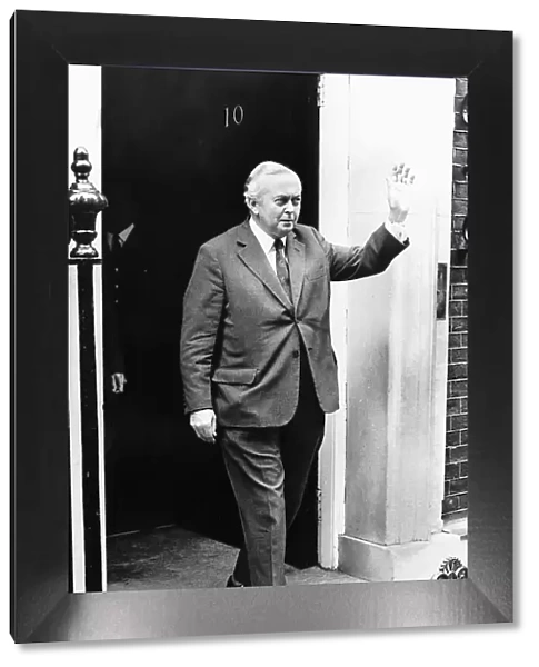 Harold Wilson Prime Minister of Britain leaving No. 10 Downing Street 1974