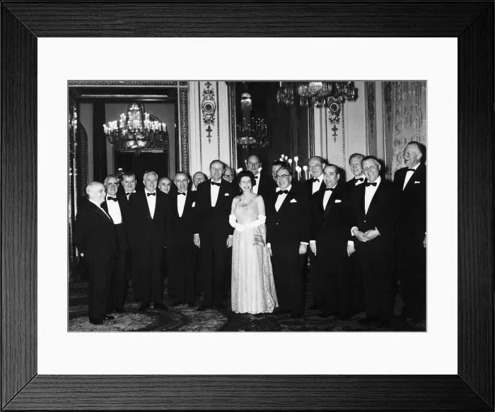 Framed Print : Queen Elizabeth entertaining Harold Wilson and other visiting NATO Ministers Framed Print : Queen Elizabeth entertaining Harold Wilson and other visiting NATO Ministers