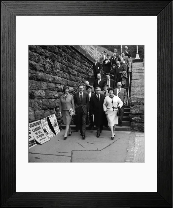 Framed Print : James Callaghan (left with his wife) and George Brown (right with his wife Framed Print : James Callaghan (left with his wife) and George Brown (right with his wife