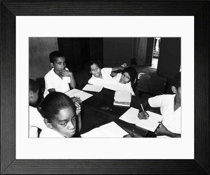 Framed Print : Children-twins Juracy and Nadir in the classroom at their school. Circa 1960 Framed Print : Children-twins Juracy and Nadir in the classroom at their school. Circa 1960