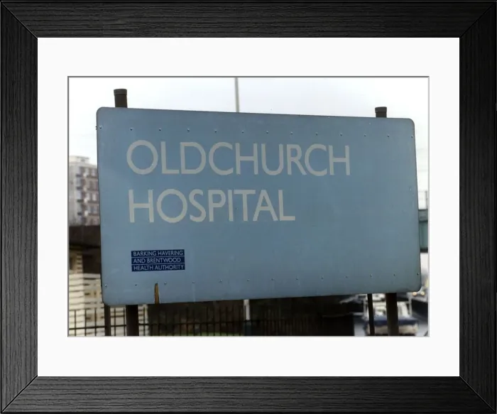 Framed Print : Oldchurch Hospital in Romford, Essex. 1991