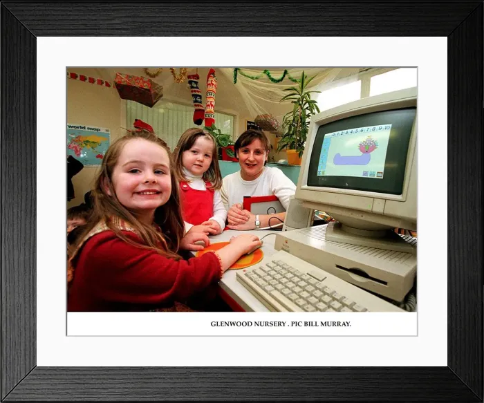 Framed Print : Glenwood pupils are collecting tokens to get their school more software December 1999