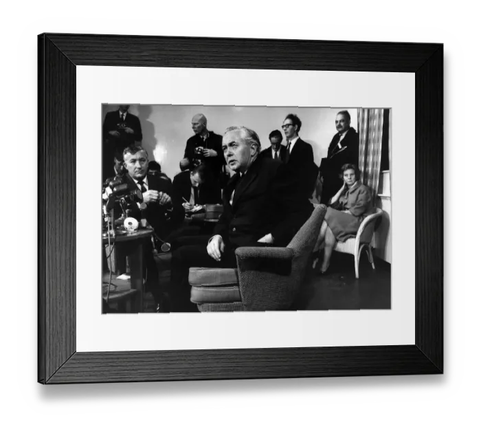 Framed Print : Harold Wilson former Labour Prime Minister of Britain at press conference at London Framed Print : Harold Wilson former Labour Prime Minister of Britain at press conference at London