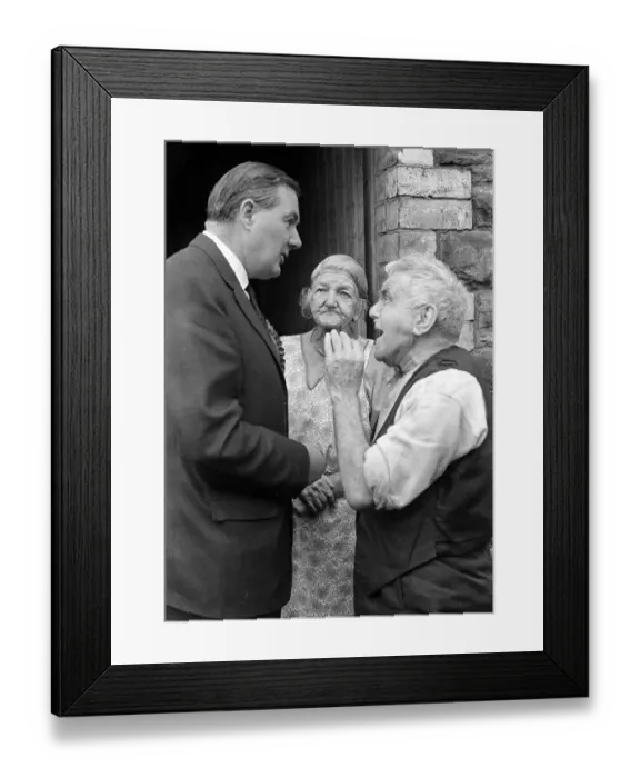 Framed Print : Jim Callaghan MP out on the hustings in Cardif South October 1964