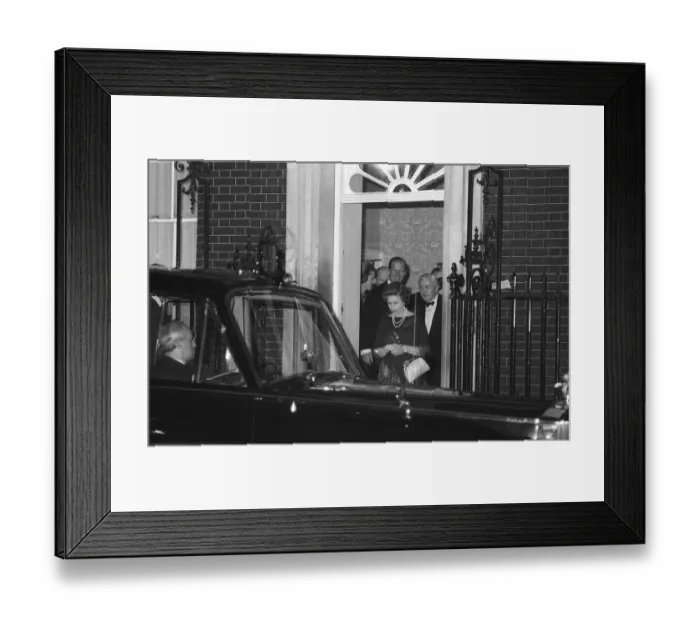 Framed Print : The Queen and the Duke with Harold Wilson leaving No 10 Downing Street