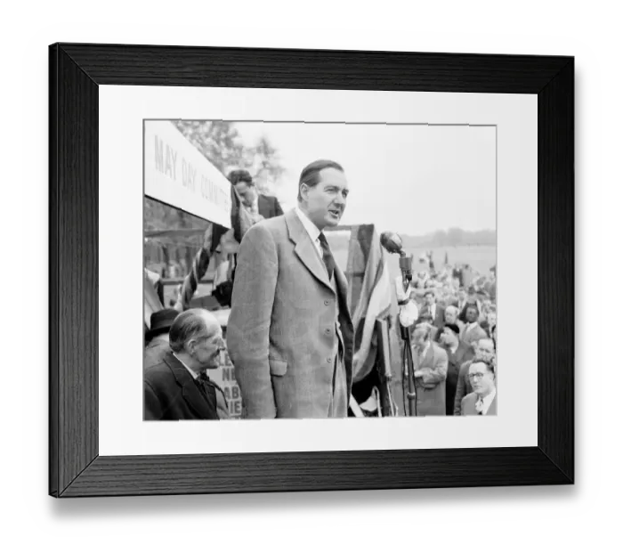 Framed Print : James Callaghan MP speaking at a May Day Rally in Hyde Park, London 1957 Framed Print : James Callaghan MP speaking at a May Day Rally in Hyde Park, London 1957
