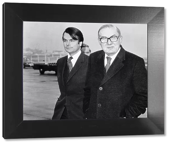 James Callaghan with Dr David Owen standing by the sea 1980