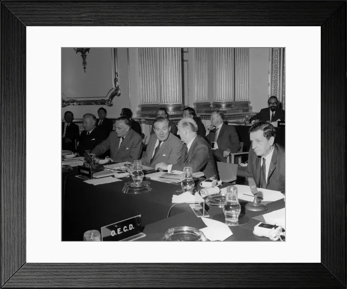 Framed Print : James Callaghan Chancellor of the Exchequer July 1977 ministerial meeting of group of ten