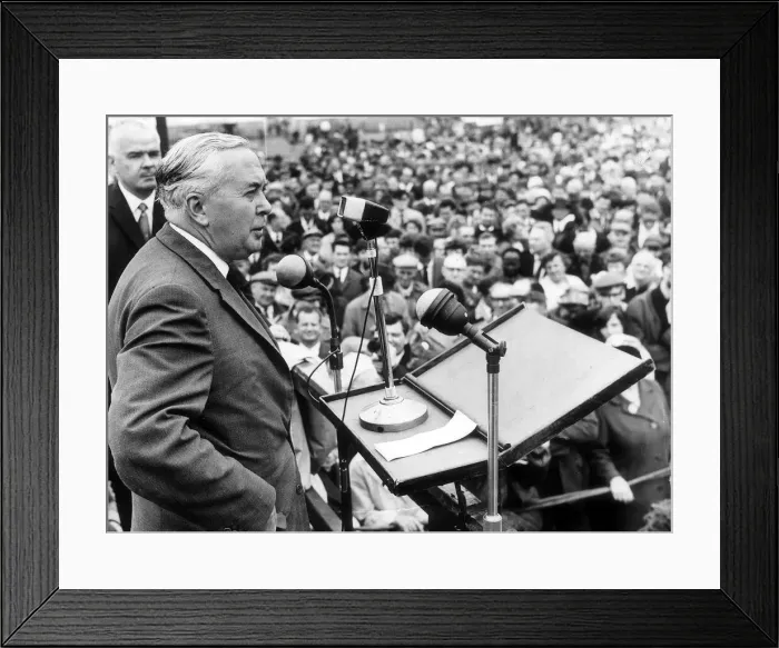 Framed Print : Harold Wilson British Prime Minister - July 1967 Addresses the Miner Gala in Durham Framed Print : Harold Wilson British Prime Minister - July 1967 Addresses the Miner Gala in Durham