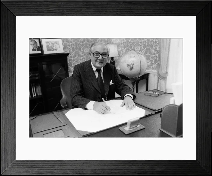 Framed Print : James Callaghan Sept 1978 sitting at his desk at No. 10 Downing Street, London Framed Print : James Callaghan Sept 1978 sitting at his desk at No. 10 Downing Street, London