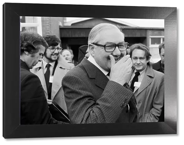 The Prime Minister James Callaghan May 1979 after casting his vote at a school in his