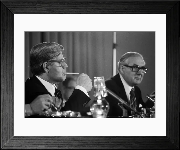 Framed Print : James Callaghan, April 1978 with the German Chancellor Helmut Schmidt at a Press Framed Print : James Callaghan, April 1978 with the German Chancellor Helmut Schmidt at a Press