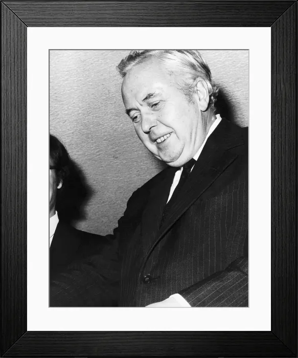 Framed Print : Harold Wilson cutting the ribbon at the opening of the Haringey Housing Action Centre