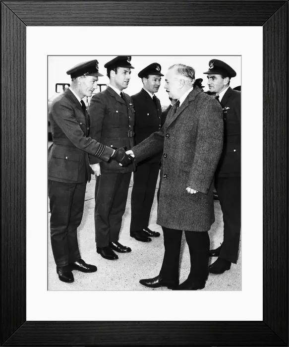Framed Print : Harold Wilson Prime Minister arriving at Heathrow Airport 1968 Framed Print : Harold Wilson Prime Minister arriving at Heathrow Airport 1968