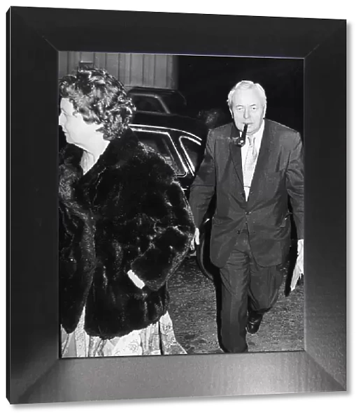 Sir Harold Wilson and Lady Wilson arriving at a welcome back dinner 1977 with wife Mary