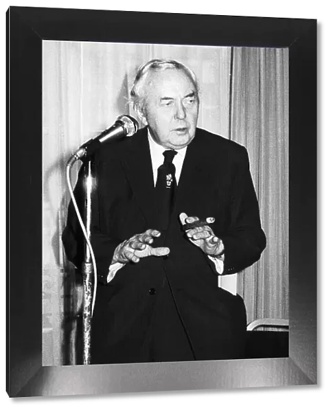 Harold Wilson former Labour Prime Minister of Great Britain at an informal luncheon held