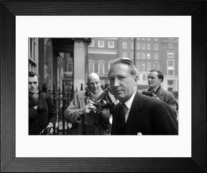 Framed Print : Edward Heath arrives for talks during the national rail strike talk February 1960 Framed Print : Edward Heath arrives for talks during the national rail strike talk February 1960