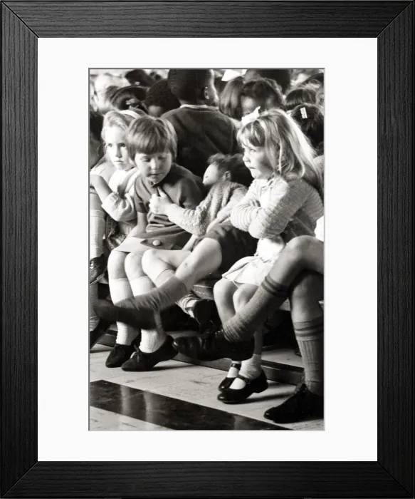 Framed Print : Kids getting bored of sitting around. Circa 1970 Framed Print : Kids getting bored of sitting around. Circa 1970