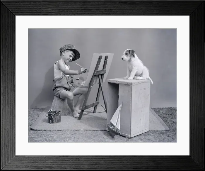 Framed Print : The Young Master'Its a dogs life when your master has delusions of Framed Print : The Young Master'Its a dogs life when your master has delusions of