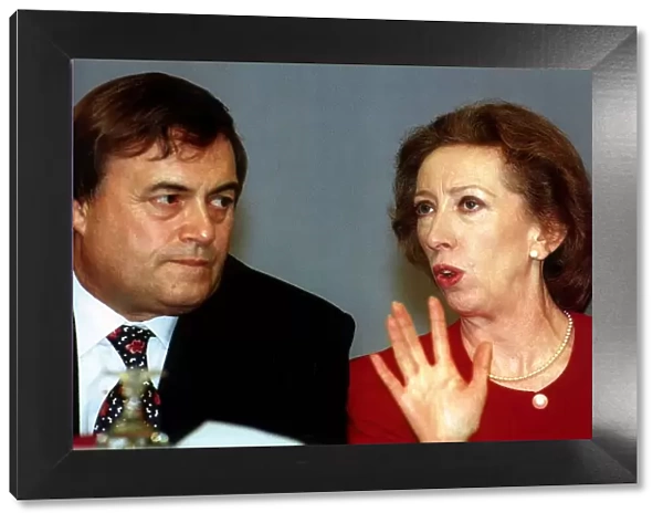John Prescott MP Labour Party with Margaret Beckett at the Labour Party conference at
